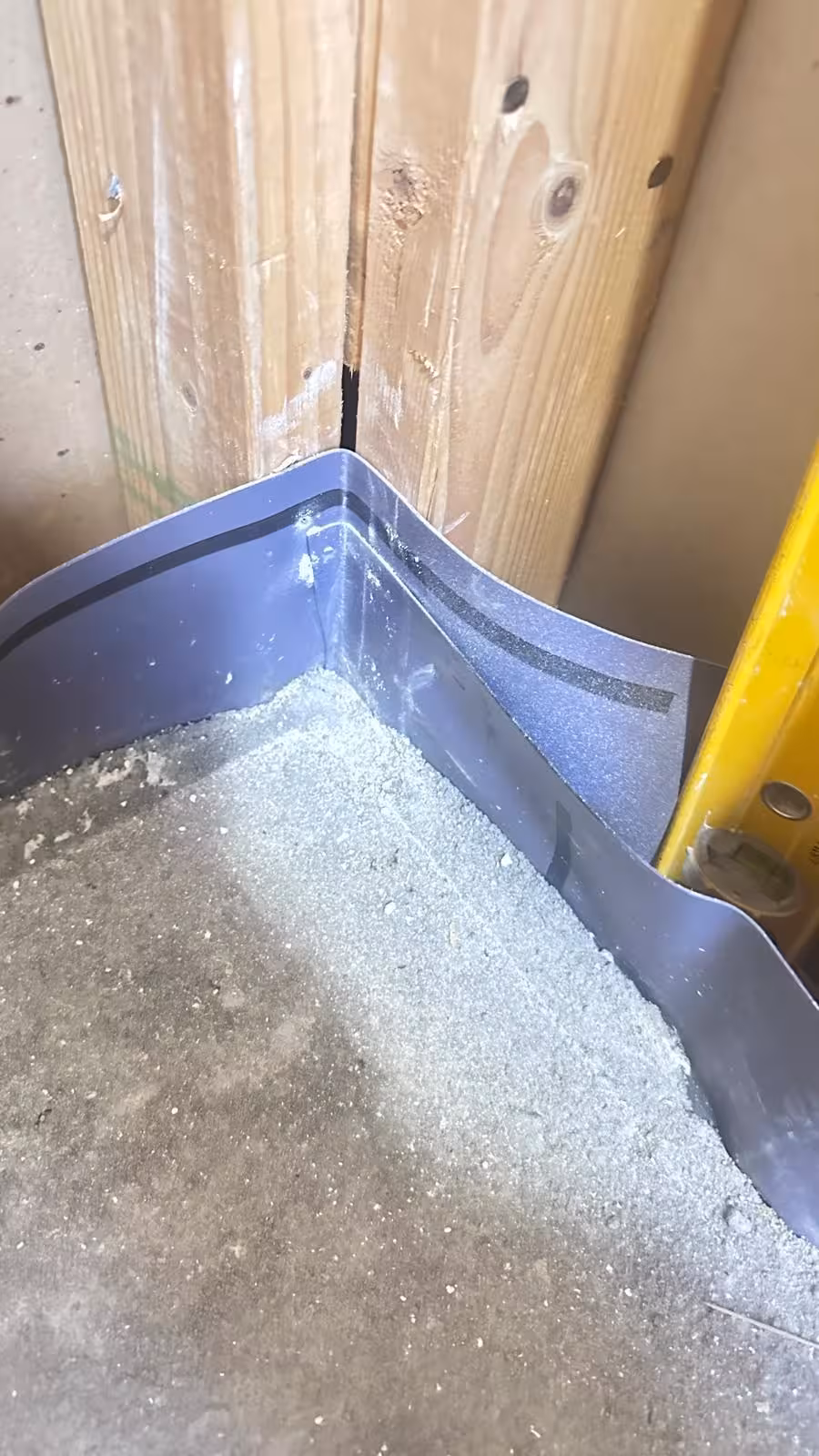 Improper PVC shower liner at corner in Denver CO inspection