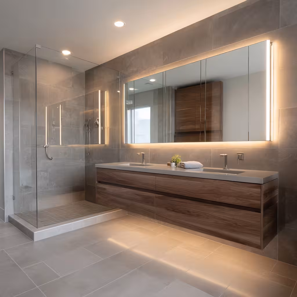 Classic white subway tile installation in a Denver Highlands bathroom or kitchen.