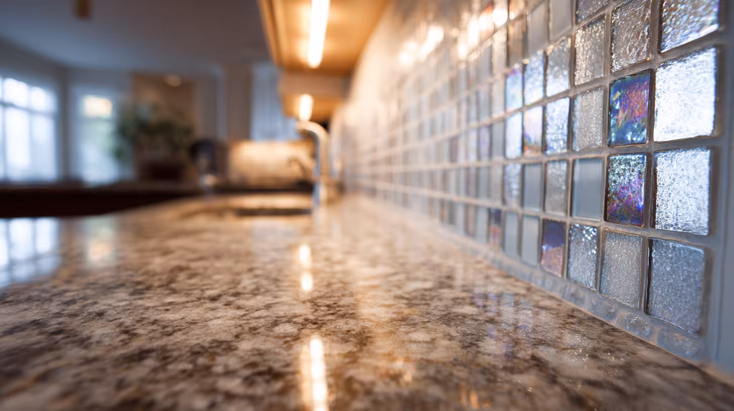 Custom kitchen backsplash in an Englewood home.