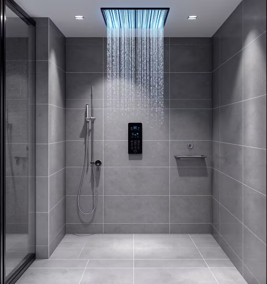 Bathroom after a tub-to-shower conversion in Centennial.