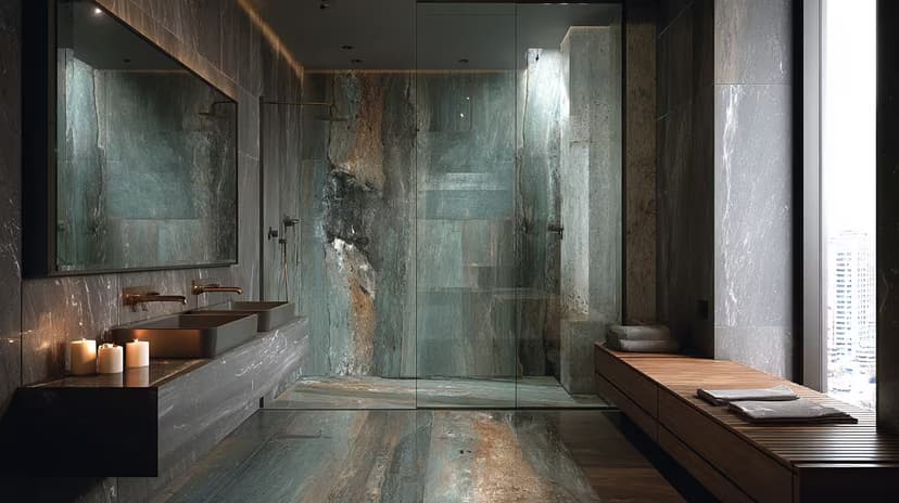 Newly tiled custom shower in a Centennial home.