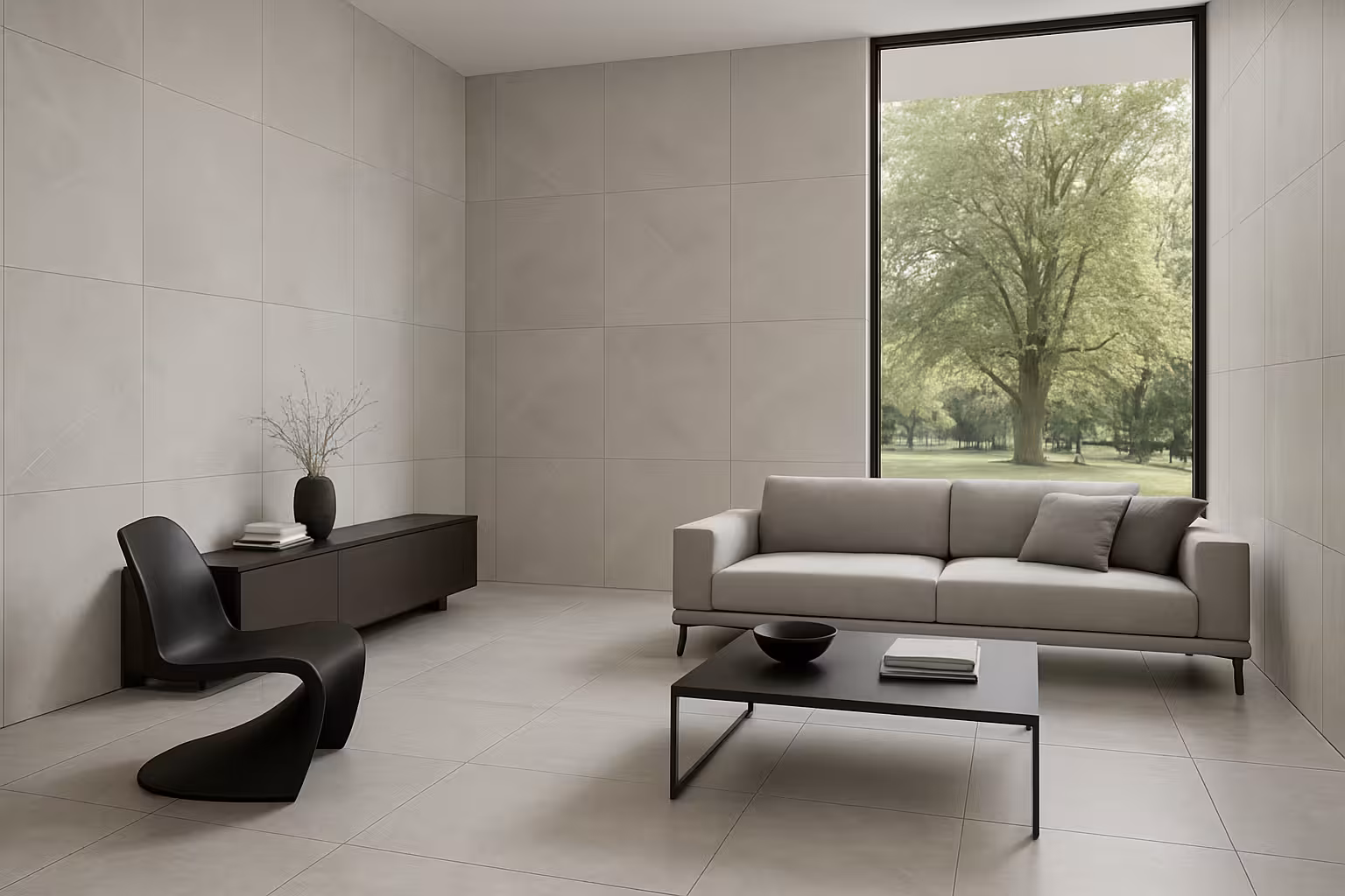 Large format porcelain tile installation in Washington Park Denver featuring sleek contemporary design with minimal grout lines