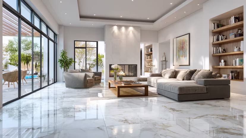 Stylish tile flooring in a Highlands Ranch home.