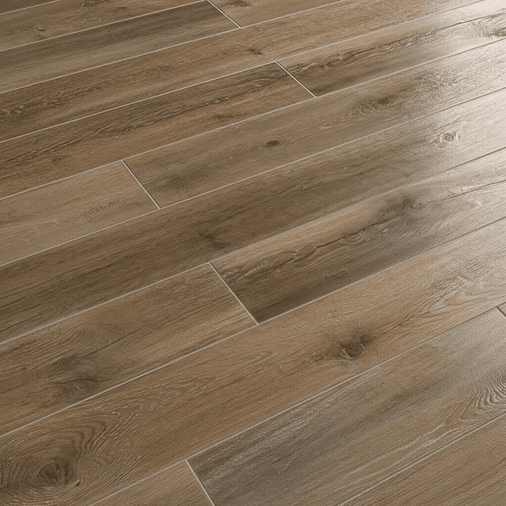 Wood-look porcelain floor tile