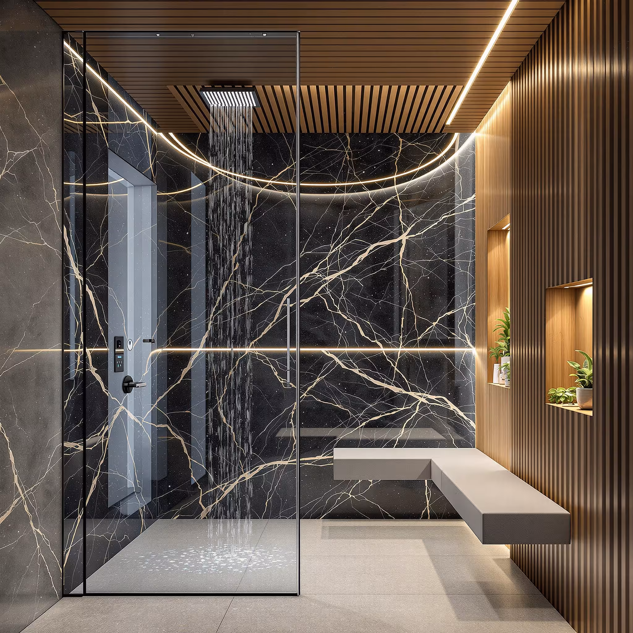 Examples of various luxury shower installations in Lone Tree.