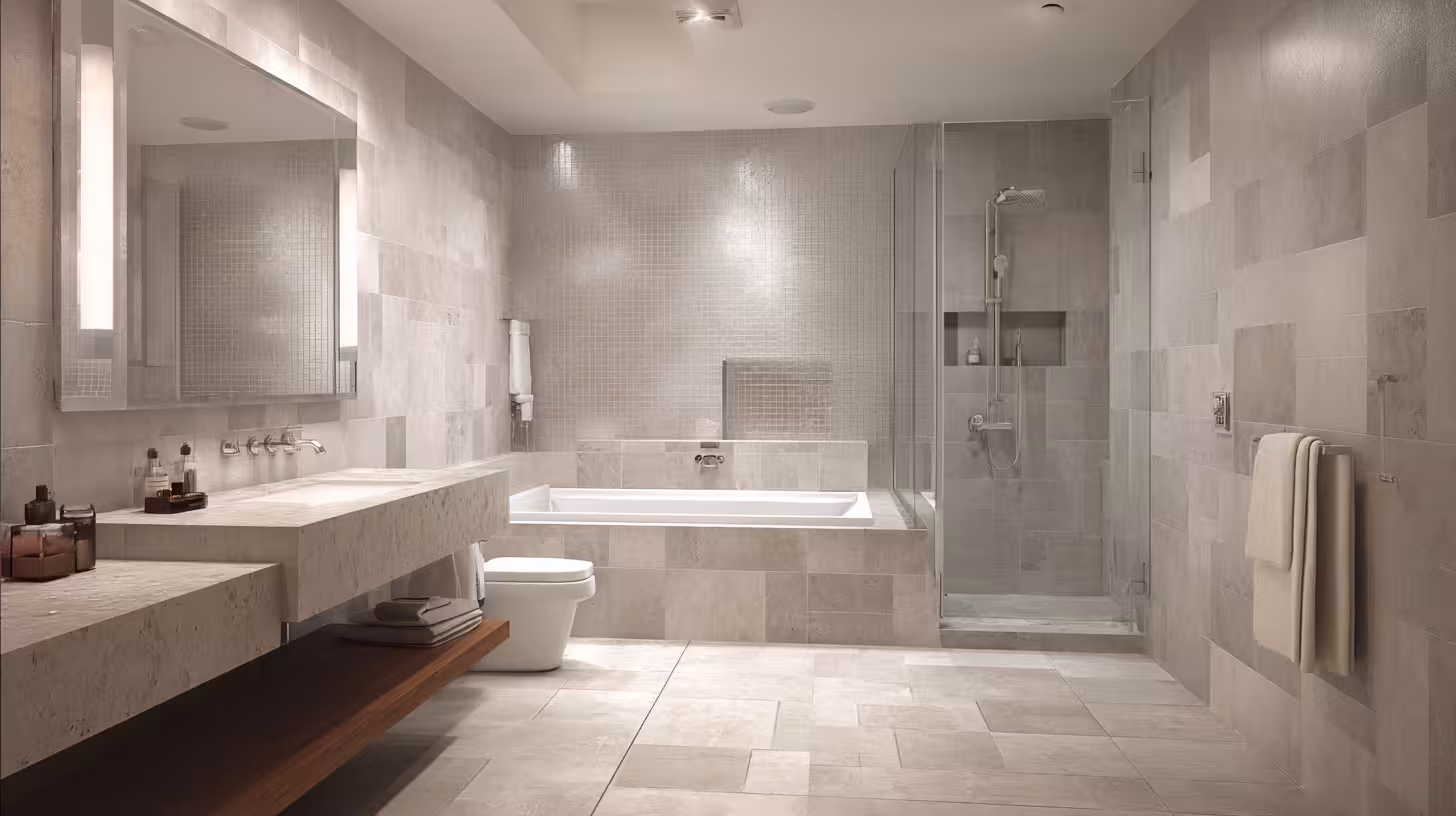 Luxury tile work in a Heritage Hills home, Littleton.